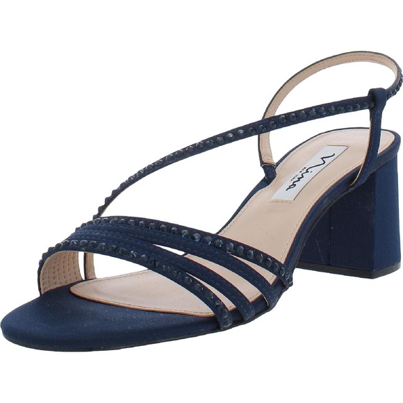 "Nina Women's Natalia Rhinestone Strappy Slingback Sandals, Size 10" - Picture 1 of 9